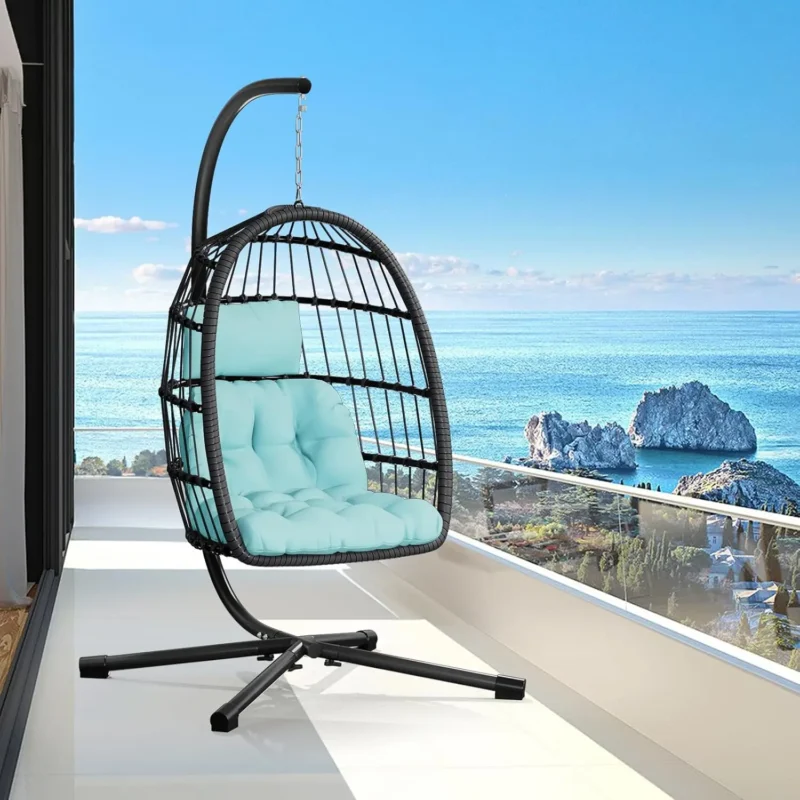 Hanging Egg Chair with Steel Stand - 300 lbs Capacity for Indoor & Outdoor - Image 8