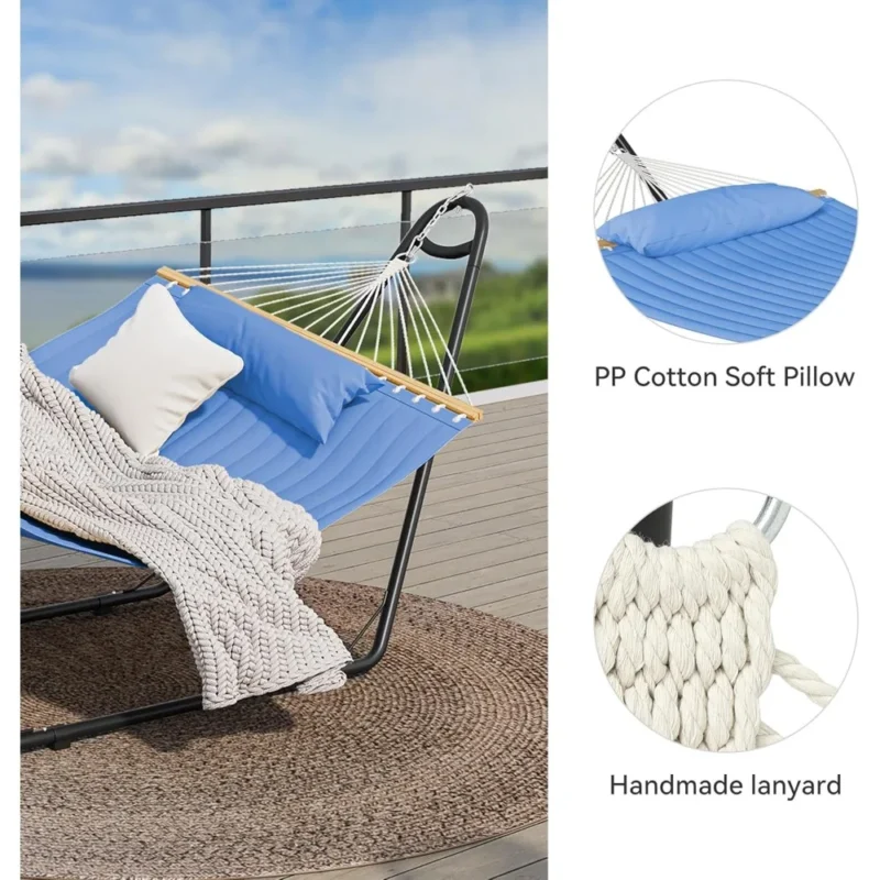 12FT Heavy Duty Portable Hammock with Stand - 450 lbs Capacity for Outdoor Relaxation - Image 5