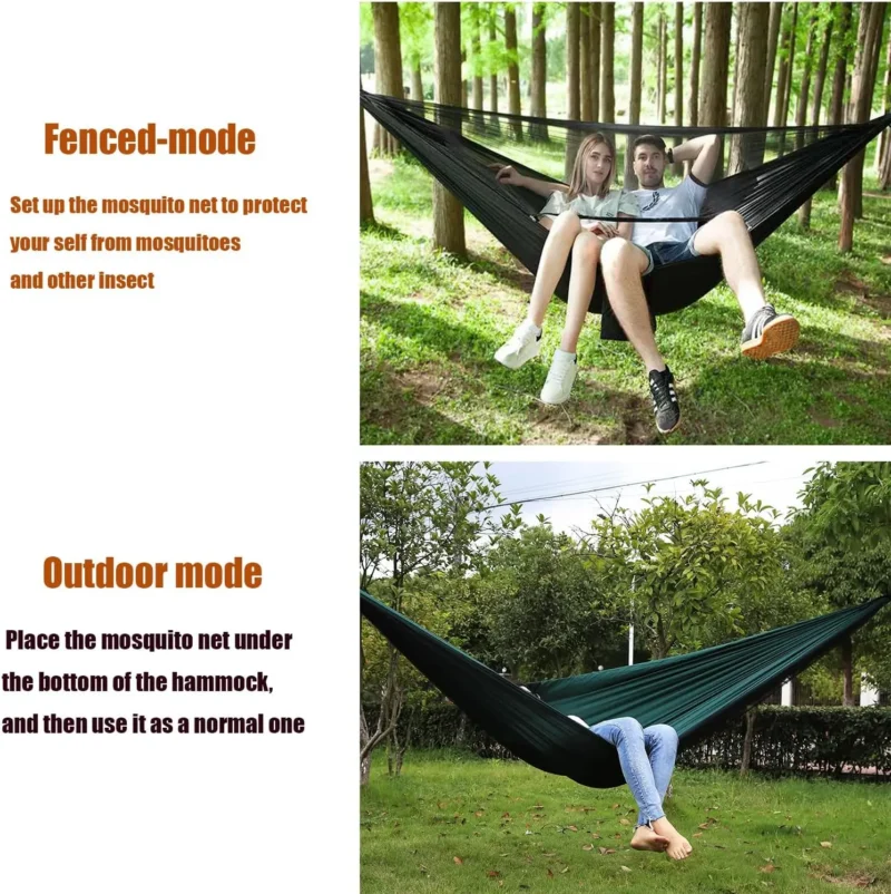 Portable Camping Hammock with Mosquito Net and Rain Fly - 400 lbs Capacity for Outdoor Adventures - Image 3