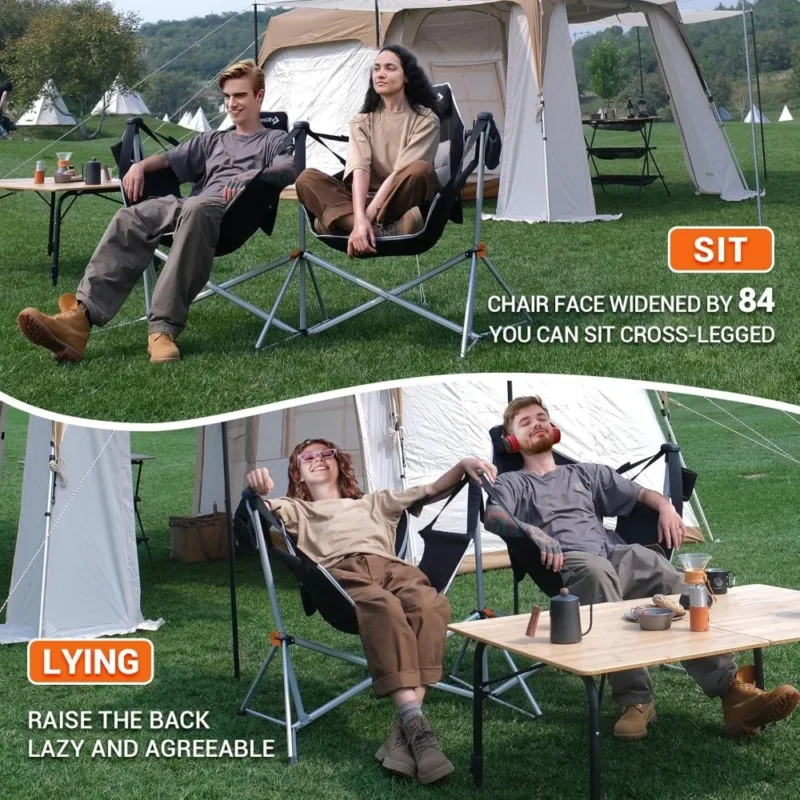 Double Portable Folding Hammock Chair - 580 lbs Capacity for Outdoor Relaxation - Image 6
