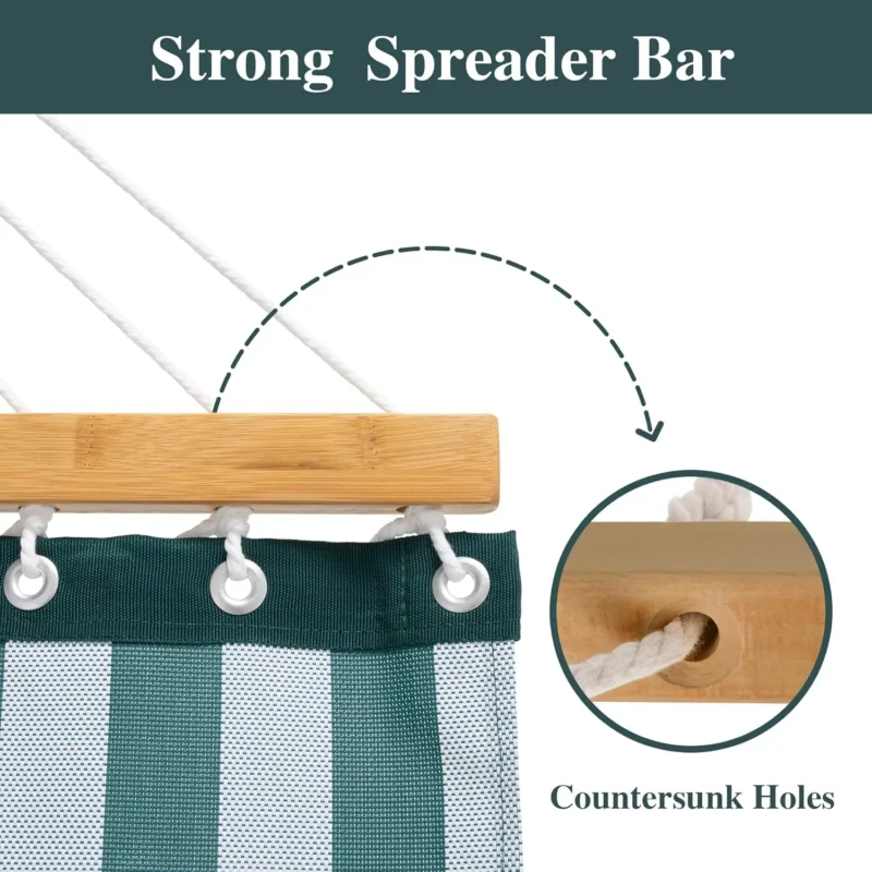 Double Textilene Hammock with Steel Stand - 450 lbs Capacity for Garden & Poolside - Image 4
