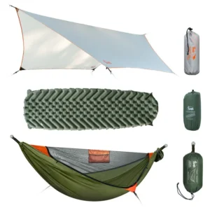 Single-Person Camping Hammock with Mosquito Net - Stable Design for Outdoor Adventures