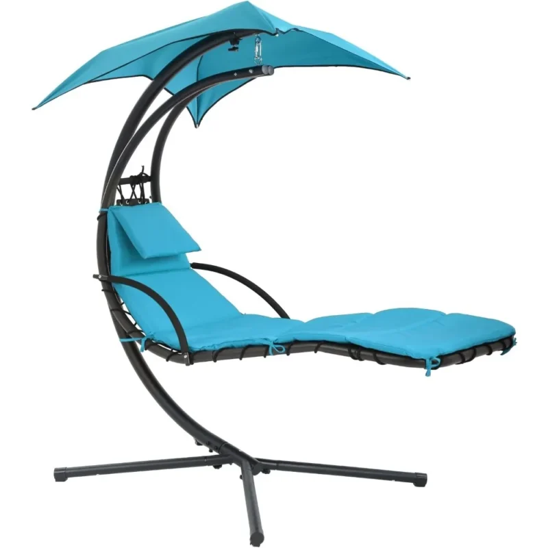 Hanging Hammock Chair with Canopy and Stand - 330 lbs Capacity for Patio & Garden - Image 2