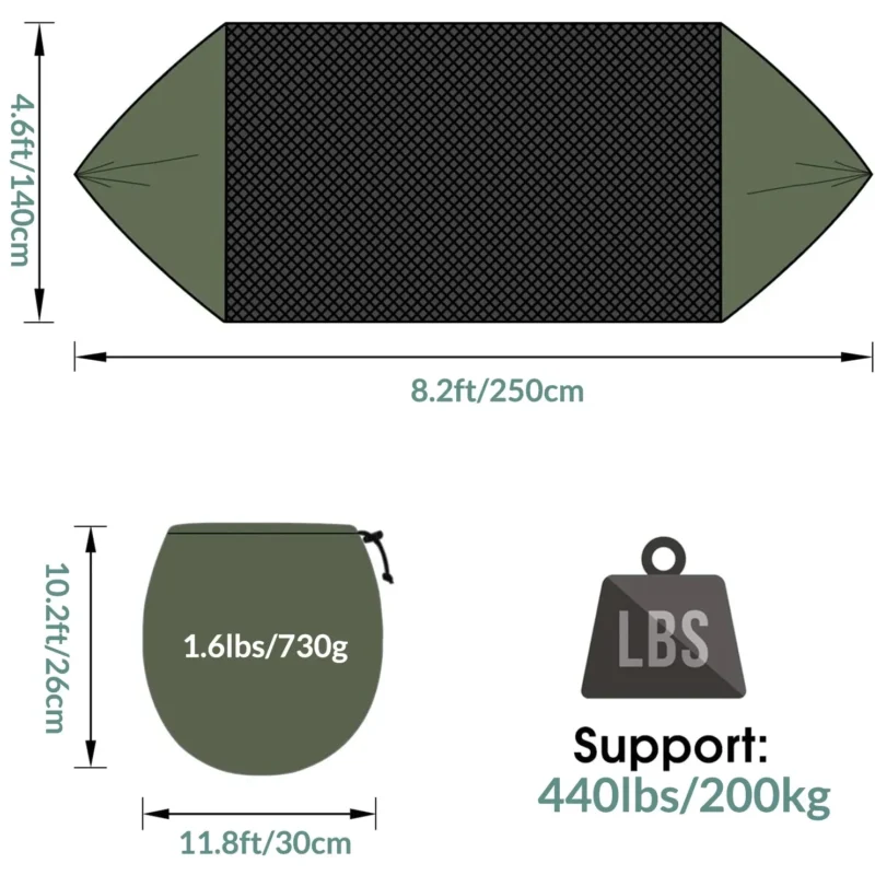 Portable Camping Hammock with Mosquito Net - Single-Person Capacity for Outdoor Adventure - Image 6