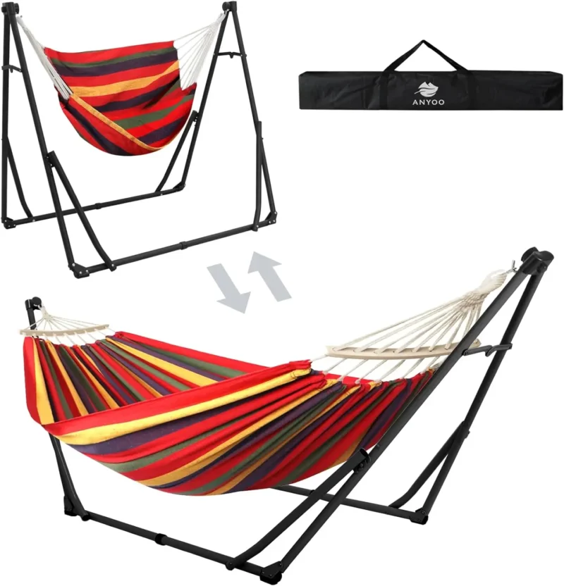 Portable 2-in-1 Convertible Hammock with Steel Stand - 440 lbs Capacity for Indoor & Outdoor - Image 12