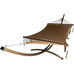 Double Rope Hammock with Bronze Steel Arc Stand - 450 lbs Capacity for Indoor & Outdoor