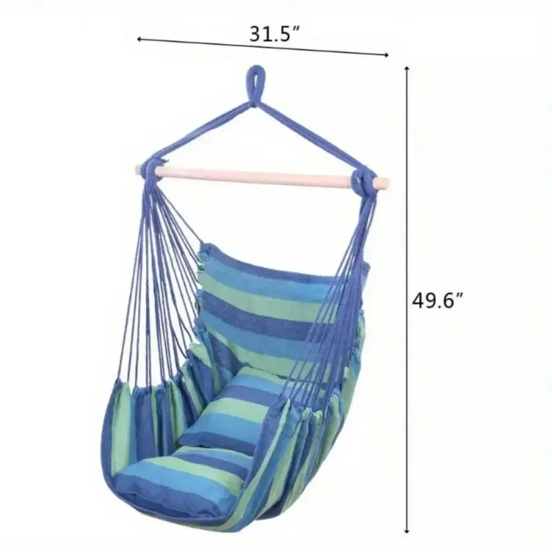 Portable Rope Hammock Chair with Hanging Kit - 300 lbs Capacity for Patio & Outdoor - Image 2