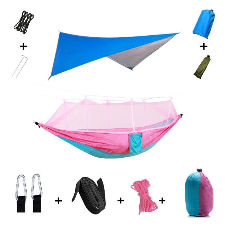 Two-Person Camping Hammock with Mosquito Net and Rain Cover - 440 lbs Capacity for Outdoor Adventures - Image 19