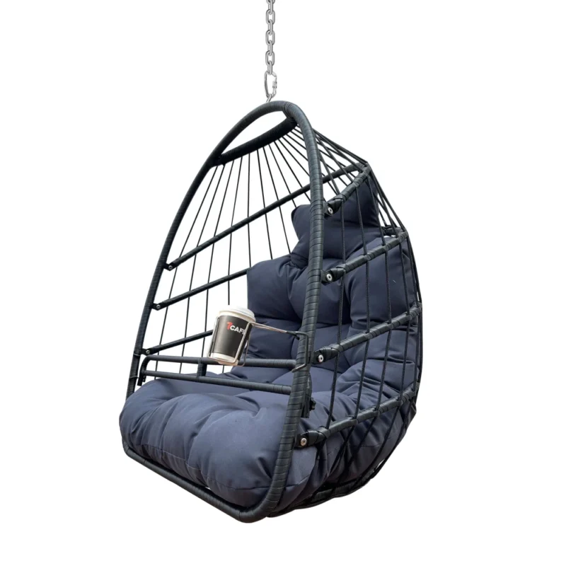 Hanging Egg Chair with UV Resistant Cushion - 350 lbs Capacity for Indoor & Outdoor - Image 4