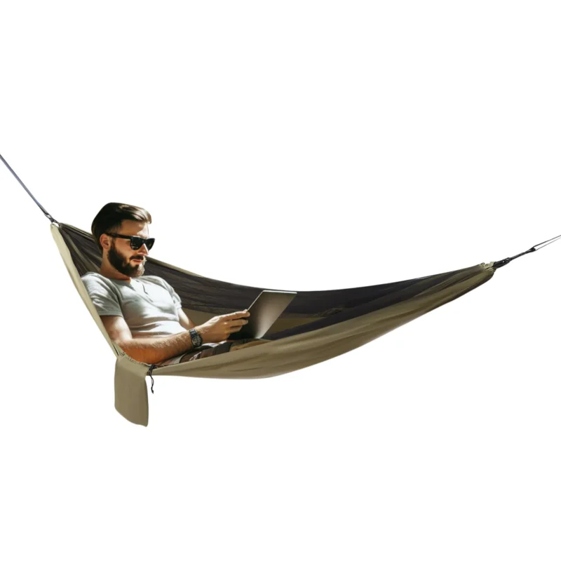 Portable Camping Hammock with Mosquito Net & Sunshade - Waterproof 2-in-1 Design for Outdoor Adventures - Image 2