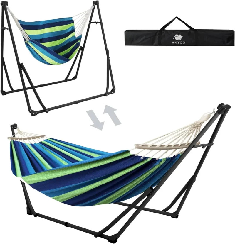 Portable 2-in-1 Convertible Hammock with Steel Stand - 440 lbs Capacity for Indoor & Outdoor - Image 11