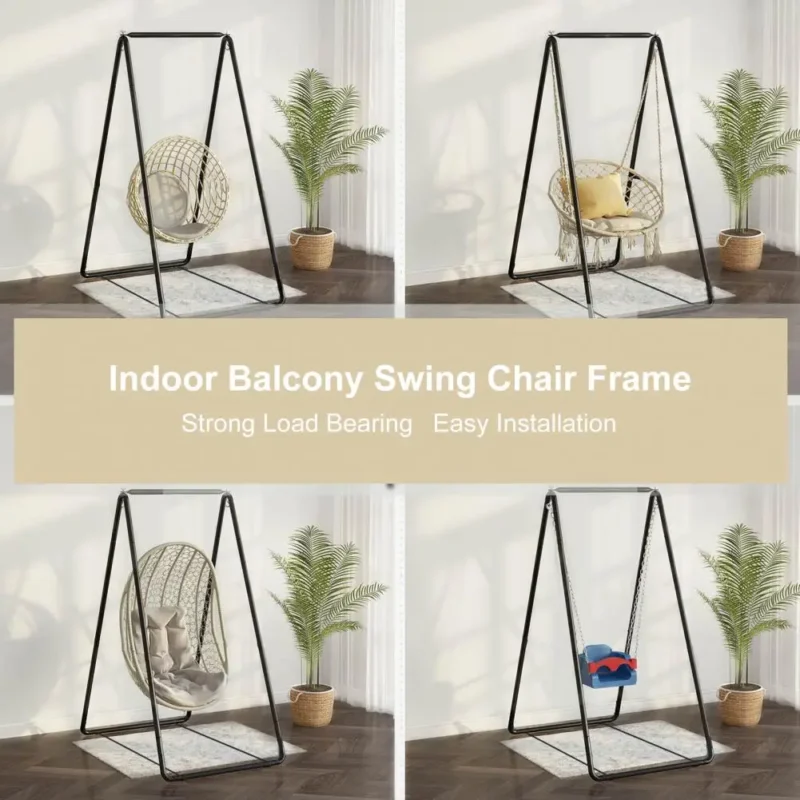 A-Shape Metal Hammock Chair Stand - 330 lbs Capacity for Indoor & Outdoor Use - Image 2