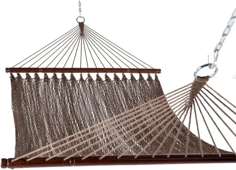 Double Caribbean Rope Hammock with Spreader Bars - 450 lbs Capacity for Patio & Backyard - Image 7