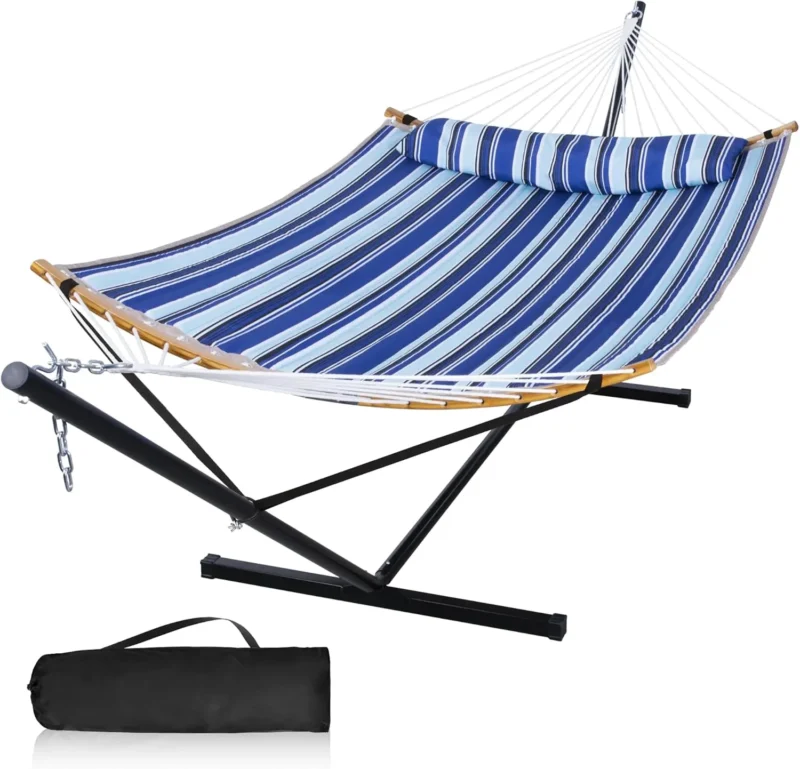 Heavy Duty 12FT Hammock with Steel Stand - 450 lbs Capacity for Backyard & Pool - Image 6