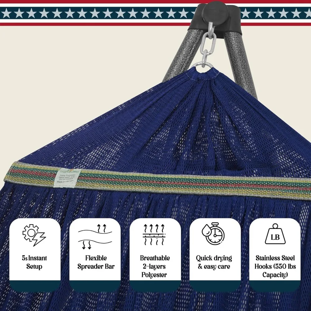 Versatile folding hammock stand system perfect for road trips to locations without trees