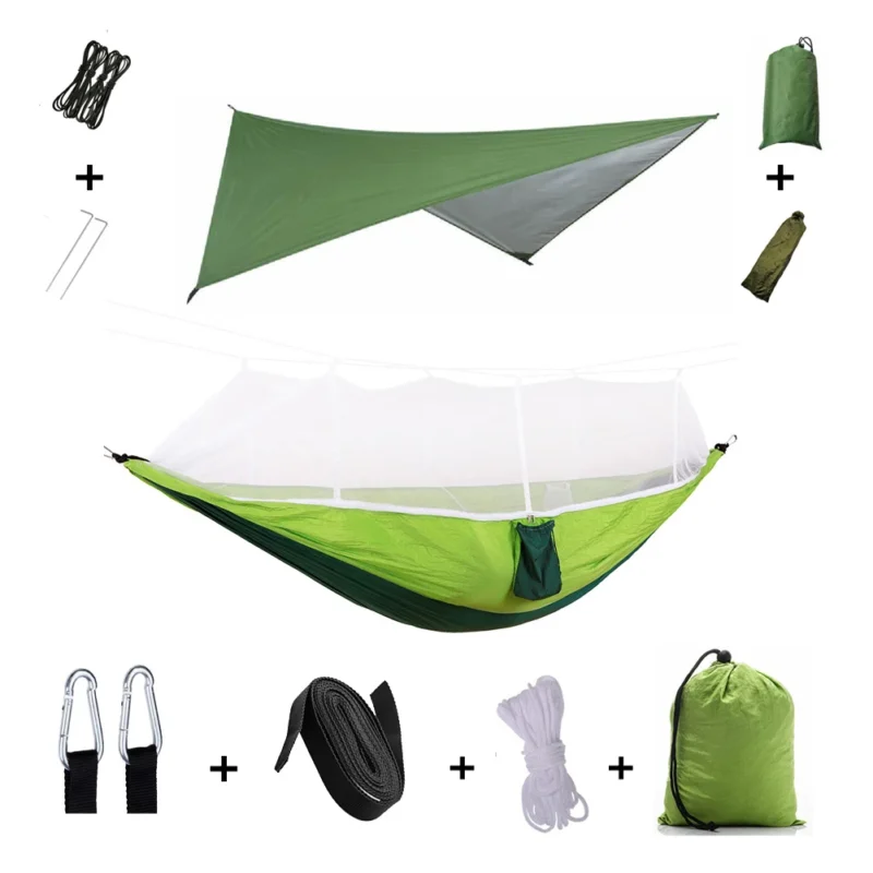 Two-Person Camping Hammock with Mosquito Net and Rain Cover - 440 lbs Capacity for Outdoor Adventures - Image 27