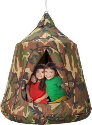 Hanging Tree Tent Swing with LED Lights - 330 lbs Capacity for Indoor & Outdoor Use