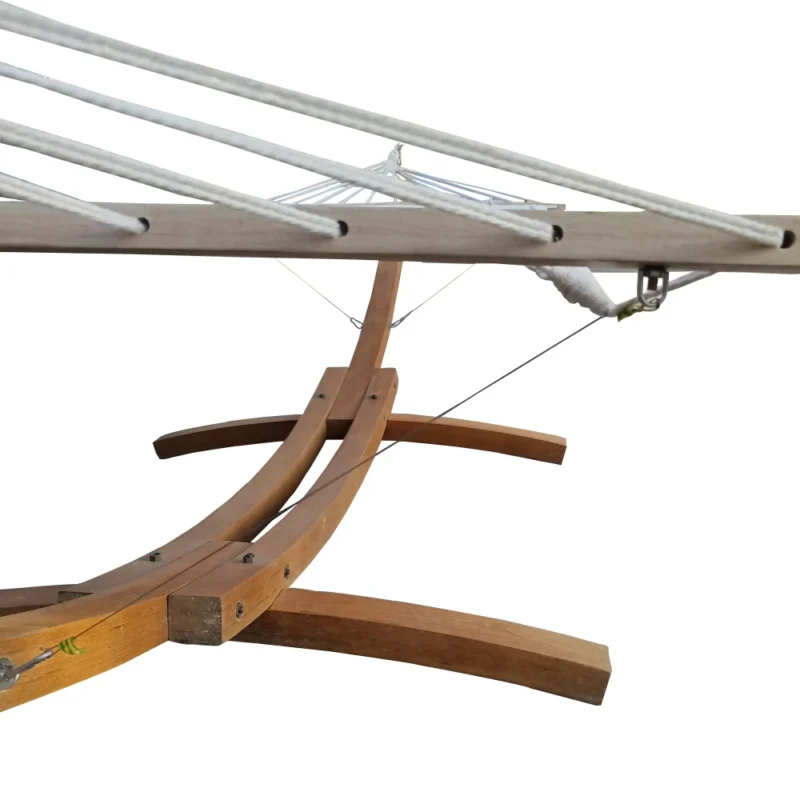 Single Canvas Hammock with Steel Stand - 300 lbs Capacity for Indoor & Outdoor Use - Image 4