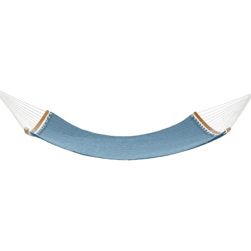 Double Quilted Polyester Hammock with Stand - 450 lbs Capacity for Backyard & Patio - Image 3