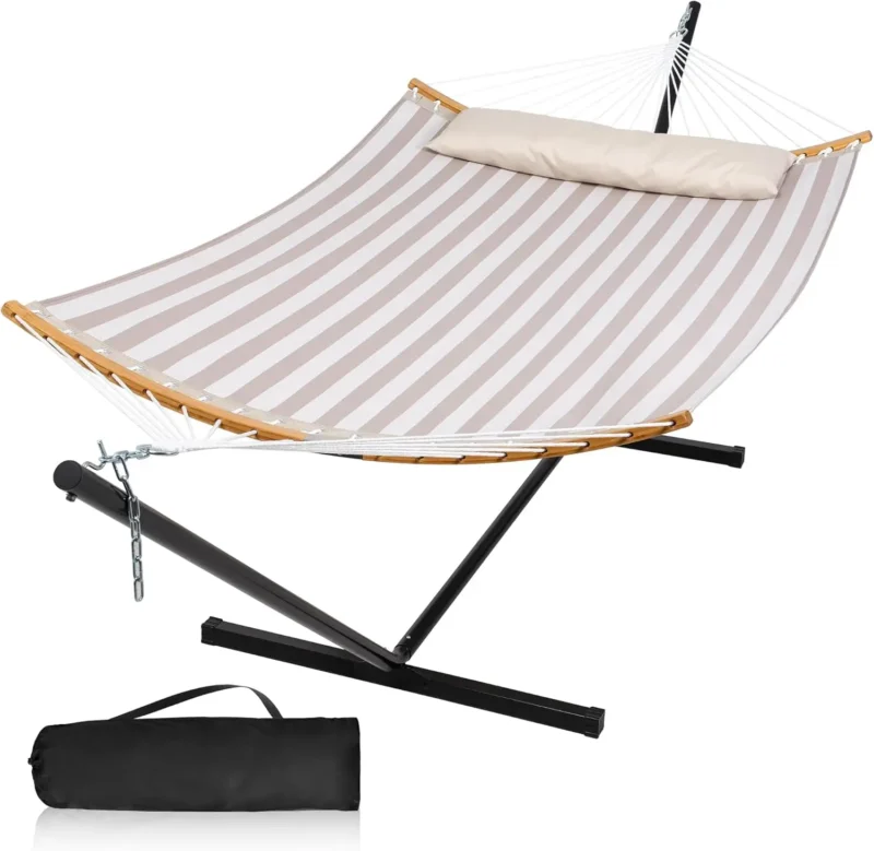Double Hammock with Steel Stand - 450 lbs Capacity for Backyard & Patio - Image 8