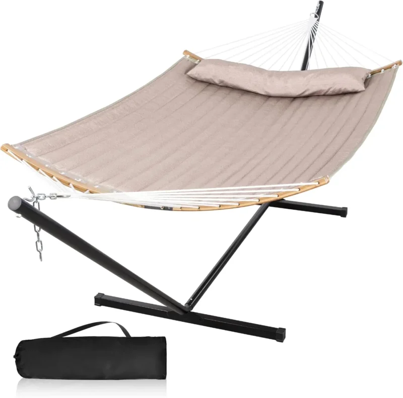 Double Hammock with Steel Stand - 450 lbs Capacity for Backyard & Patio - Image 12