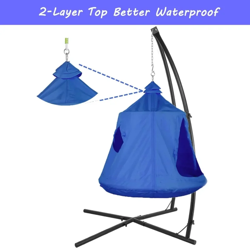 Children's Hanging Hammock Chair with X-Stand - For Indoor & Outdoor Play - Image 5