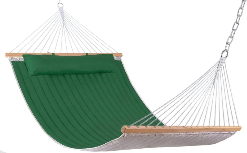 12 FT Double Quilted Hammock with Spreader Bars - 450 lbs Capacity for Backyard & Patio - Image 7