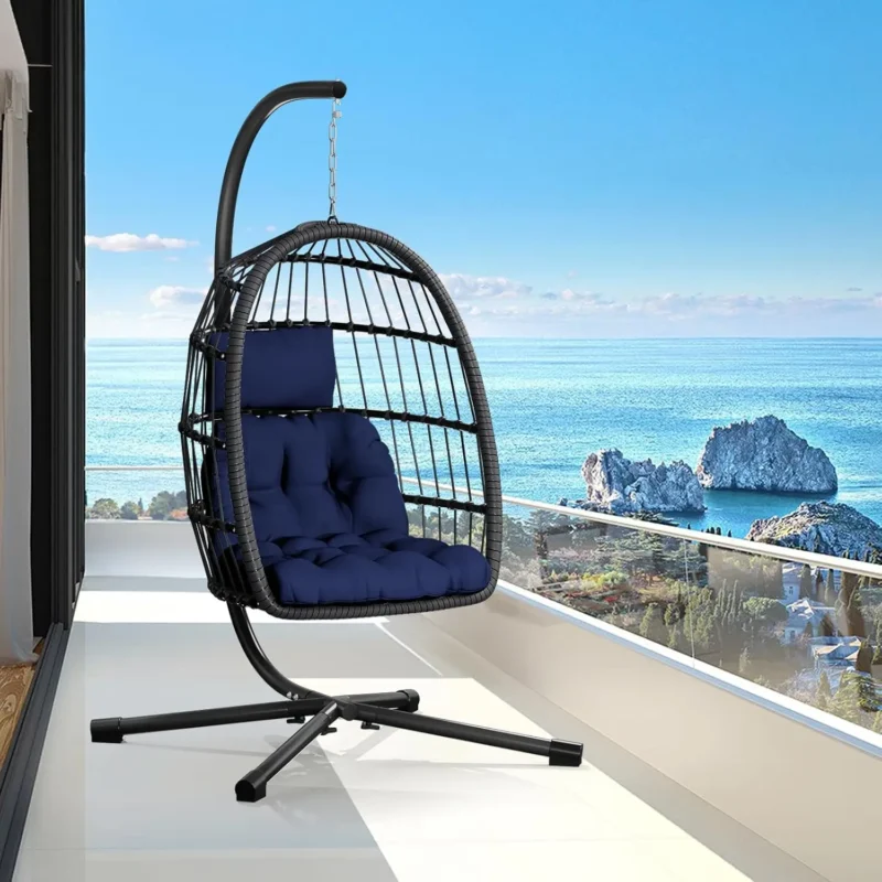 Hanging Egg Chair with Steel Stand - 300 lbs Capacity for Indoor & Outdoor - Image 11