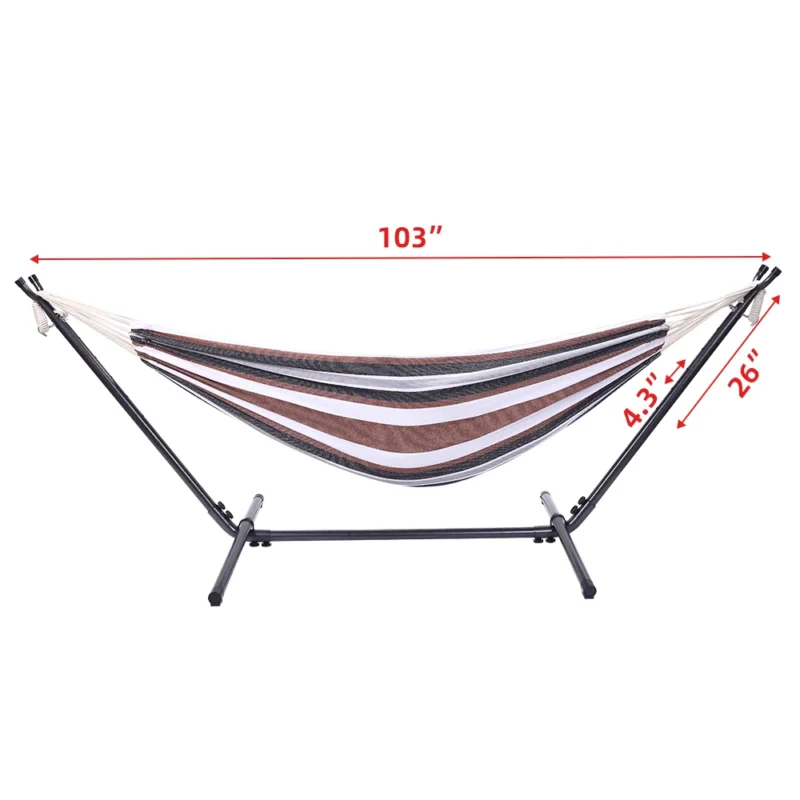 Double Outdoor Hammock with Steel Stand - 450 lbs Capacity for Backyard & Patio - Image 2