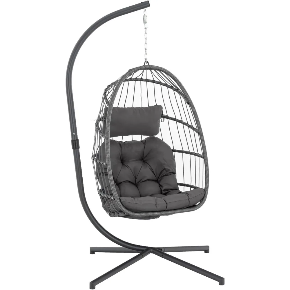 Stylish wicker hanging egg chair suitable for various interior and exterior designs