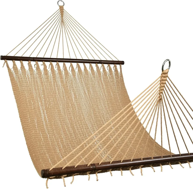 Double Caribbean Rope Hammock with Spreader Bars - 450 lbs Capacity for Patio & Backyard - Image 8