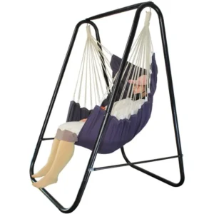 Heavy-Duty Hammock Chair Stand with Swing - 500 lbs Capacity for Indoor & Outdoor Use