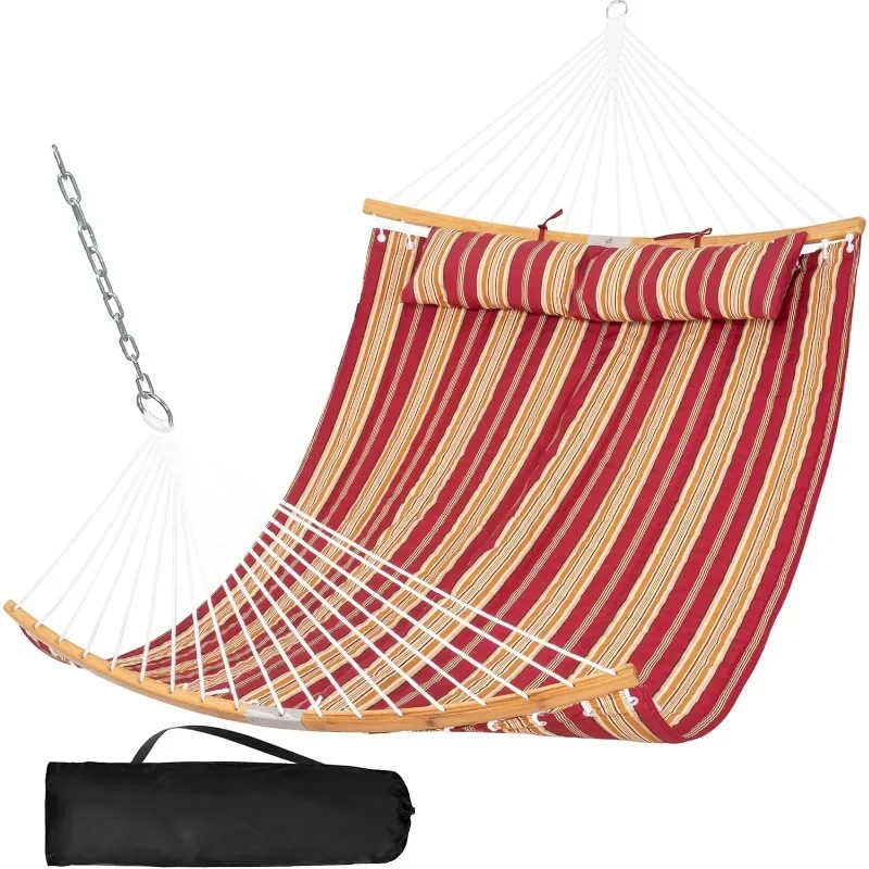 Durable hammock material closeup showing reinforced stitching