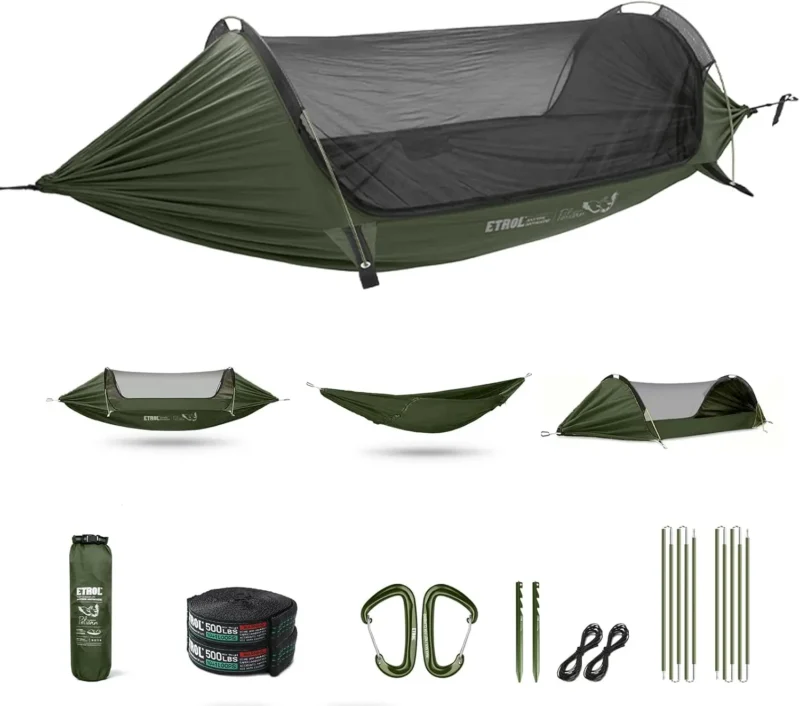 3-in-1 Portable Hammock with Mosquito Net - 250 lbs Capacity for Camping & Travel - Image 7