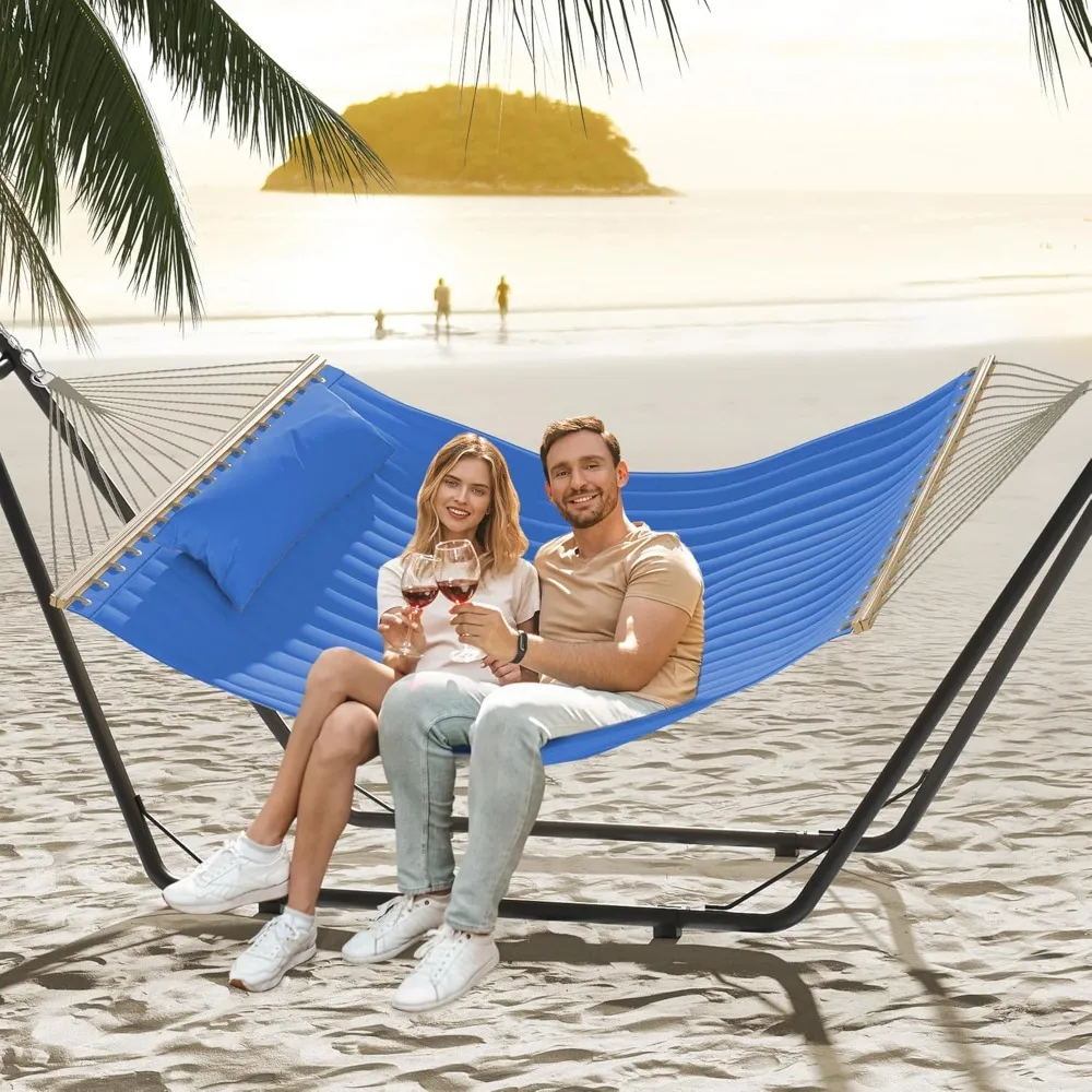 Sturdy A-frame hammock stand showing high-quality construction materials