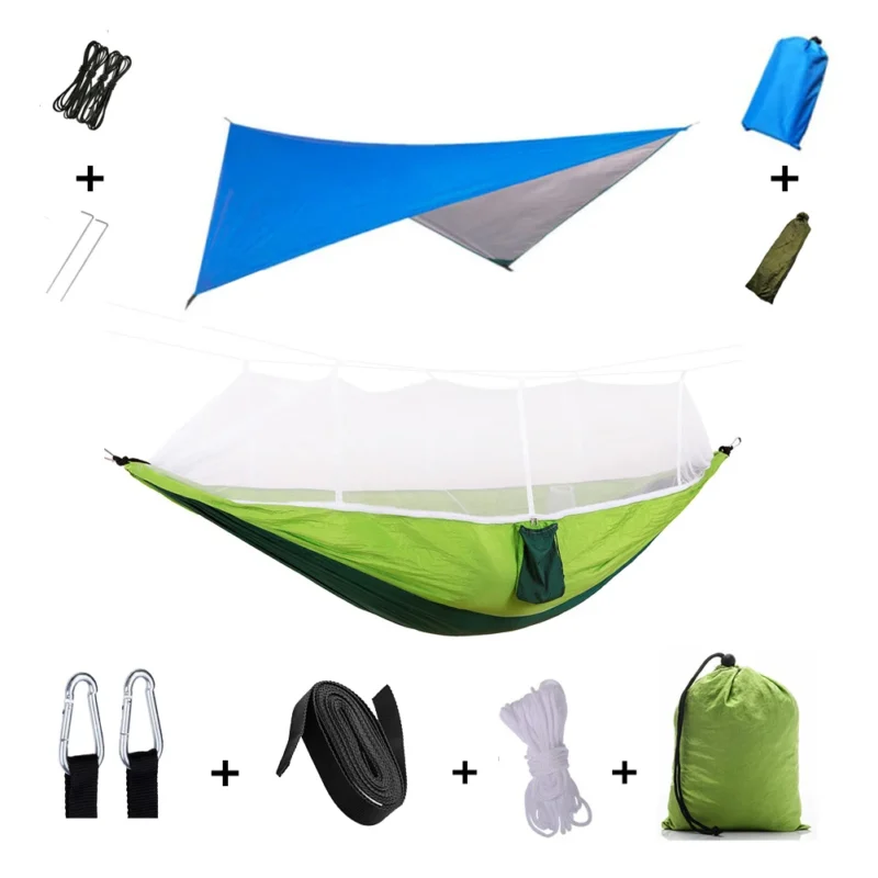 Two-Person Camping Hammock with Mosquito Net and Rain Cover - 440 lbs Capacity for Outdoor Adventures - Image 25