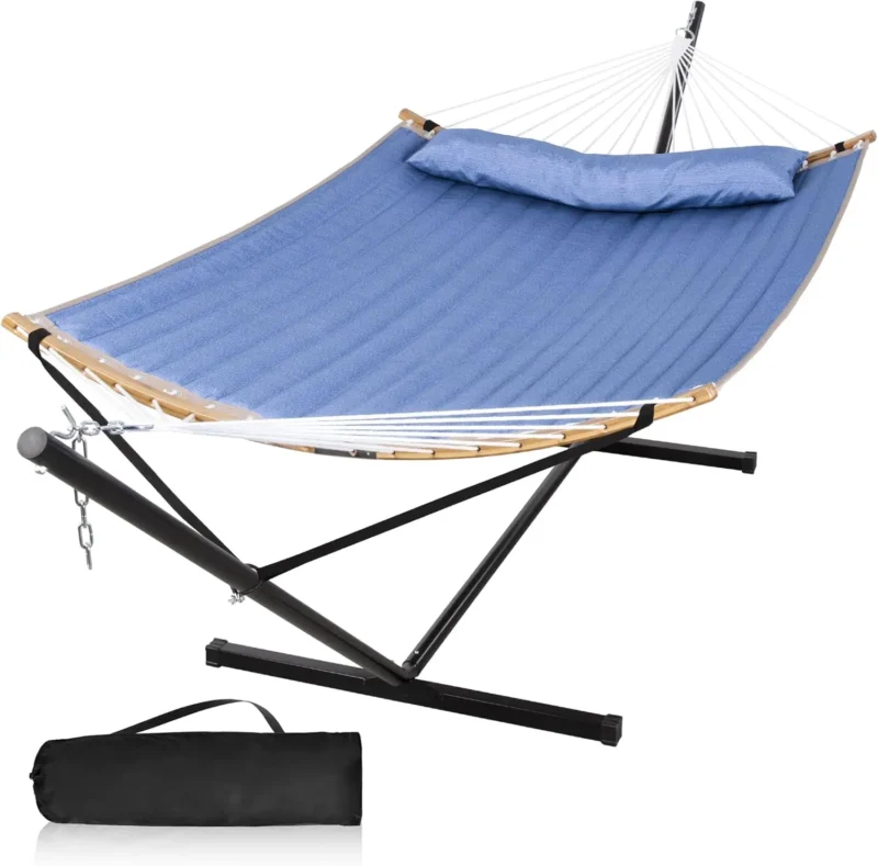 Heavy Duty 12FT Hammock with Steel Stand - 450 lbs Capacity for Backyard & Pool - Image 7