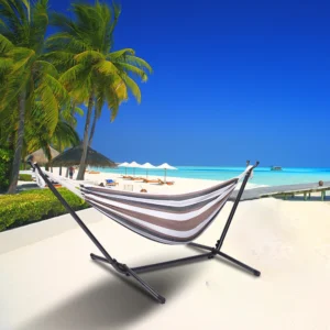 Double Outdoor Hammock with Steel Stand - 450 lbs Capacity for Backyard & Patio