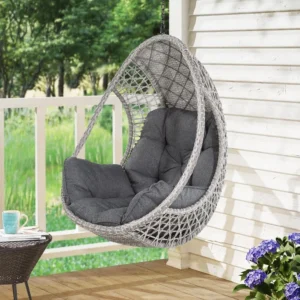 Outdoor Hanging Egg Chair with Cushions - 350 lbs Capacity for Patio & Garden