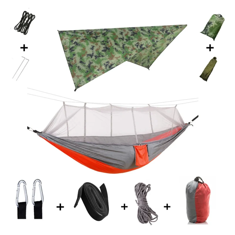 Two-Person Camping Hammock with Mosquito Net and Rain Cover - 440 lbs Capacity for Outdoor Adventures - Image 18