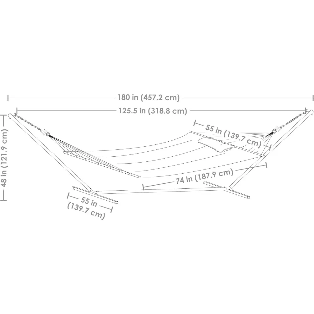 Cotton quilted hammock showing natural fabric texture and comfort