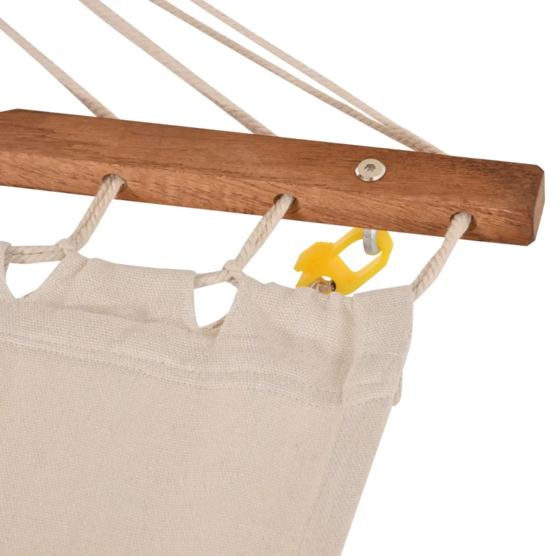 Double Wooden Frame Hammock with Sun Shade Canopy - 450 lbs Capacity for Indoor & Outdoor - Image 3