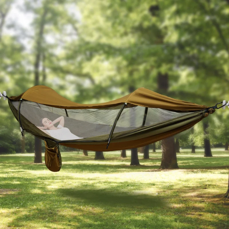 Portable Camping Hammock with Mosquito Net - 350 lbs Capacity for Outdoor Adventures