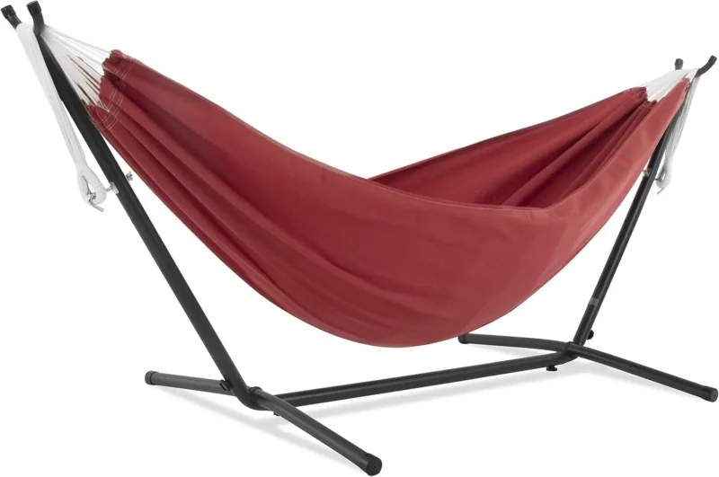 Double Sunbrella Fabric Hammock with Space-Saving Steel Stand - 450 lbs Capacity for Patio & Backyard - Image 12