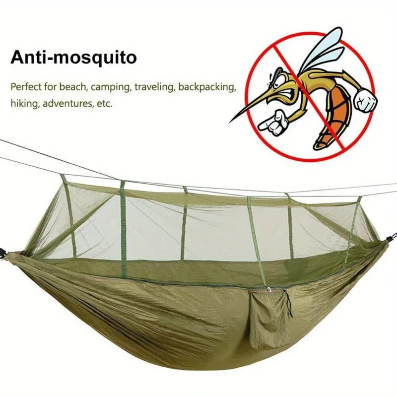 Double Camping Hammock with Mosquito Net - 660 lbs Capacity for Outdoor Adventures - Image 4