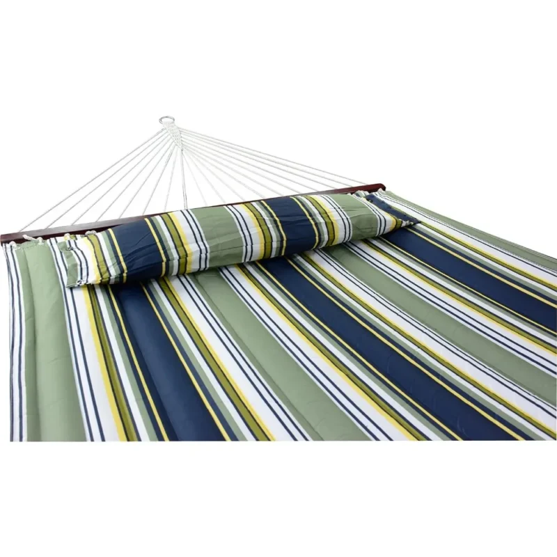 Double Fabric Hammock with Spreader Bars & Stand - 450 lbs Capacity for Backyard Relaxation - Image 5