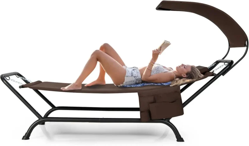Adjustable Canopy Hammock with Stand - 350 lbs Capacity for Outdoor Relaxation - Image 9