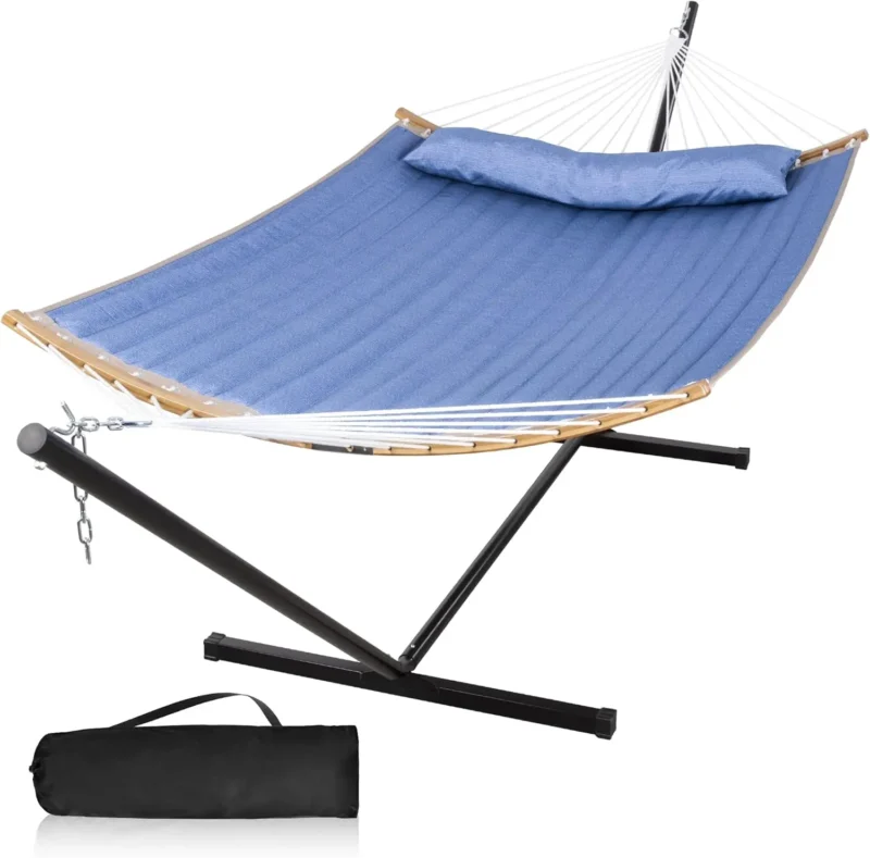 Double Hammock with Steel Stand - 450 lbs Capacity for Backyard & Patio - Image 9