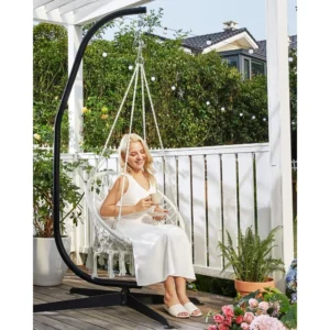C-Stand Hammock Swing Stand with Spring Hook - 330 lbs Capacity for Indoor & Outdoor Use