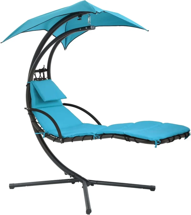 Hanging Hammock Chair with Canopy and Stand - 330 lbs Capacity for Patio & Garden - Image 7